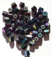 50 6x6mm Ornelia Cut Metallic Purple AB Beads